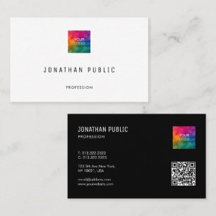 Moderne, einfache Vorlage QR-Code-Logo-Ozean Visitenkarte