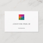 Moderne, einfache Vorlage QR-Code-Logo-Ozean Visitenkarte (Vorderseite)