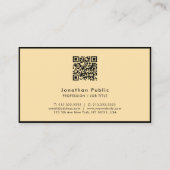 Moderne einfache Vorlage QR Code Schwarz & Gold Visitenkarte (Rückseite)