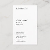 Moderne, einfache Vorlage Schwarz-Weiß Visitenkarte (Rückseite)