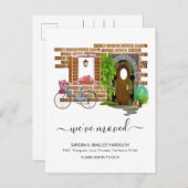 Moderne einfache Wasserfarbe Neue Adresse Ankündigungspostkarte (Vorne/Hinten)