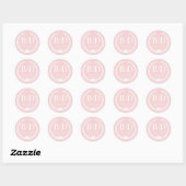 Moderne einfache weiche Antique-Rose-Monogramm Runder Aufkleber (Blatt)