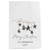 Moderne, einfache Weihnachten elegant Mittlere Geschenktüte (Vorderseite)