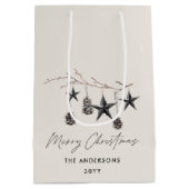 Moderne, einfache Weihnachten elegant Mittlere Geschenktüte (Rückseite)