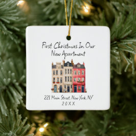 Moderne, einfache Weihnachten in unserer neuen Woh Keramikornament