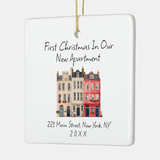 Moderne, einfache Weihnachten in unserer neuen Woh Keramikornament (Links)