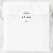 Moderne einfache Weihnachtsbaum Quadratischer Aufkleber (Tasche)