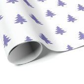 Moderne einfache Weihnachtsbäume Periwinkle Blue Geschenkpapier (Rolleneckpunkt)