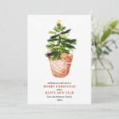 Moderne, einfache Weihnachtsbaumgrüße Karte (Stehend Vorderseite)