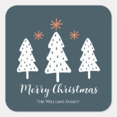 Moderne, einfache Weihnachtsbaumstämme Quadratischer Aufkleber (Vorderseite)