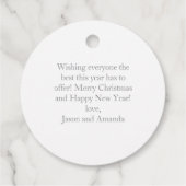 Moderne einfache Weihnachtsgeschenk-Foto-Anhänger Geschenkanhänger (Rückseite)