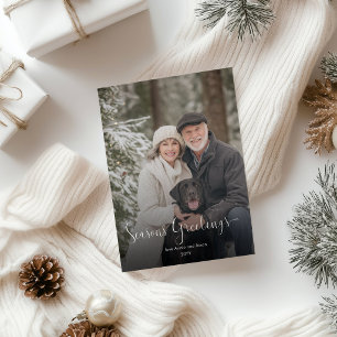 Moderne einfache Weihnachtsgrüße Overlay-Foto Feiertagskarte