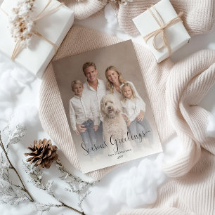 Moderne einfache Weihnachtsgrüße Text Überlagerung Feiertagskarte