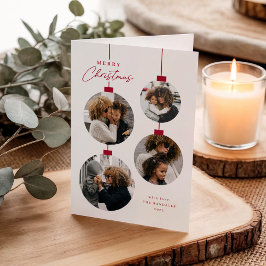 Moderne, einfache Weihnachtsschmuck 4 Foto geklapp Feiertagskarte