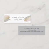 Moderne, einfache Weiß, Pinselstriche Mini Visitenkarte (Vorne/Hinten)