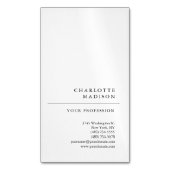 Moderne einfache Weiß Trendsetter Minimalistisch S Magnetische Visitenkarte (Vorderseite Vertikal)