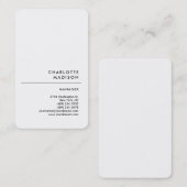 Moderne einfache Weiß Trendsetter Minimalistisch S Visitenkarte (Vorne/Hinten)