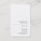 Moderne einfache Weiß Trendsetter Minimalistisch S Visitenkarte (Vorderseite)