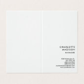 Moderne einfache Weiß Trendsetter Minimalistisch S Visitenkarten (Außenseite Aufgefaltet)