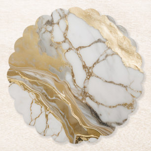 Moderne einfache weiße Marmor-Rustic-Papier-Unterl Untersetzer