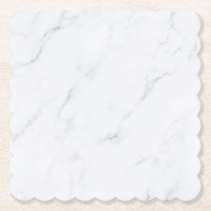 Moderne einfache weiße Marmor-Rustico-Papier-Unter Untersetzer