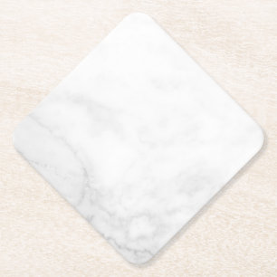Moderne einfache weiße Marmor-Rustico-Papier-Unter Untersetzer