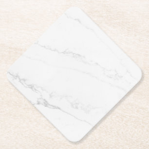Moderne einfache weiße Marmor-Rustico-Papierservie Untersetzer