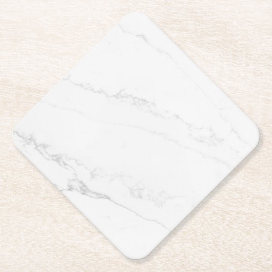 Moderne einfache weiße Marmor-Rustico-Papierservie Untersetzer (Vorderseite)