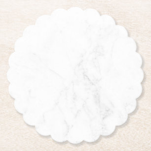 Moderne einfache weiße Marmor-rustikale Papierserv Untersetzer