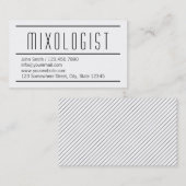 Moderne einfache weiße Mixologist-Visitenkarte Visitenkarte (Vorne/Hinten)