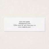 Moderne, einfache weiße Stuhlvorratskarte (Rückseite)