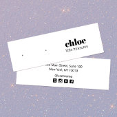 Moderne, einfache weiße Stuhlvorratskarte