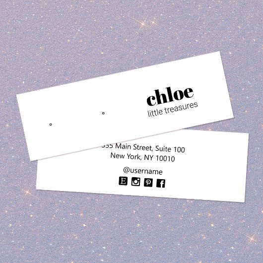 Moderne, einfache weiße Stuhlvorratskarte