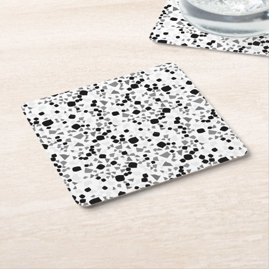 Moderne, einfache, weiße Terrazzo Rechteckiger Pappuntersetzer (angewinkelt)