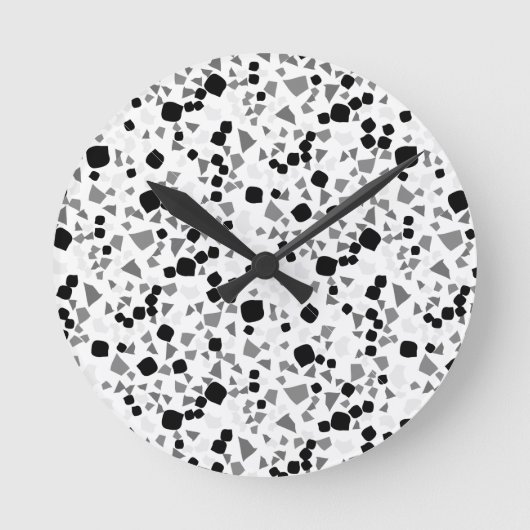 Moderne, einfache, weiße Terrazzo Runde Wanduhr (Vorderseite)
