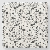 Moderne, einfache, weiße Terrazzo Steinuntersetzer (Vorderseite)