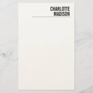Moderne einfache weiße trendige minimalistische ei briefpapier