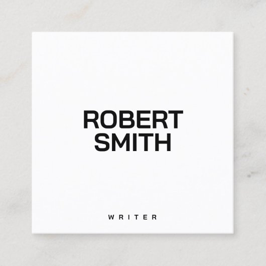 Moderne, einfache weiße und schwarze Visitenkarte (Vorderseite)