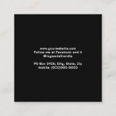 Moderne, einfache weiße und schwarze Visitenkarte (Rückseite)