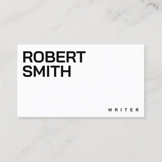 Moderne, einfache weiße und schwarze Visitenkarte (Vorderseite)