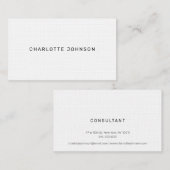 Moderne, einfache Weißwäsche Minimalistisch Berufl Visitenkarte (Vorne/Hinten)