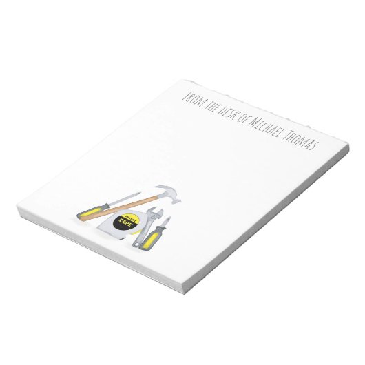 Moderne einfache Werkzeuge Minimal Whimsical Funny Notizblock (Rotiert)