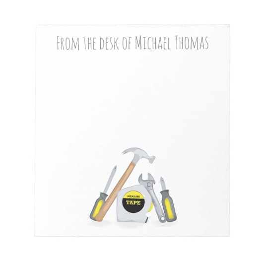 Moderne einfache Werkzeuge Minimal Whimsical Funny Notizblock (Vorderseite)