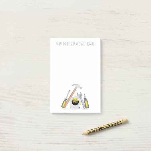 Moderne einfache Werkzeuge Minimal Whimsical Funny Post-it Klebezettel (Auf Schreibtisch)