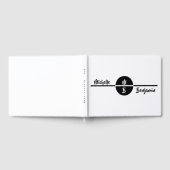 Moderne, einfache White Stylish Monogram Name Wedd Gästebuch (Voll)