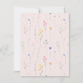 Moderne einfache Wildblume Blumenhochzeit Dankeskarte (Rückseite)