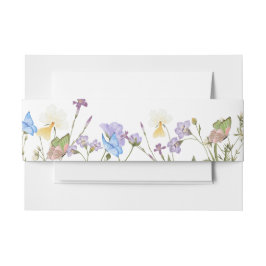 Moderne einfache Wildblume Blumenhochzeit Einladungsbanderole