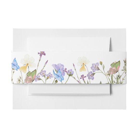 Moderne einfache Wildblume Blumenhochzeit Einladungsbanderole (Vorderseite Beispiel)