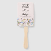 Moderne einfache Wildblume Blumenhochzeit Fächer (Vorderseite)