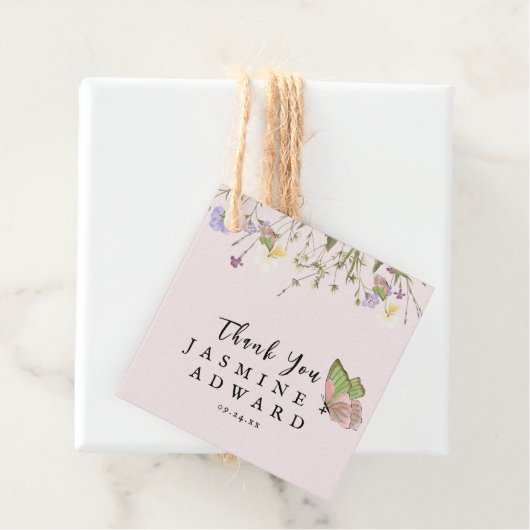 Moderne einfache Wildblume Blumenhochzeit Geschenkanhänger (Beispiel)